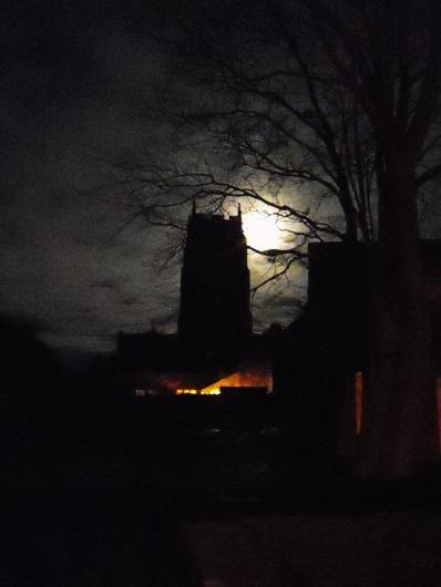 St. Mary's, Holme-next-the-Sea - the tower at night - photo Tony Foster