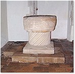 11th century 'tub' font - St. Mary's, Titchwell